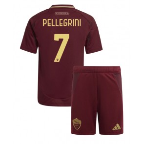 AS Roma Lorenzo Pellegrini #7 Hemmakläder Barn 2024-25 Kortärmad (+ Korta byxor)